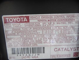 2002 Toyota Camry LE Gray 2.4L AT #Z24572